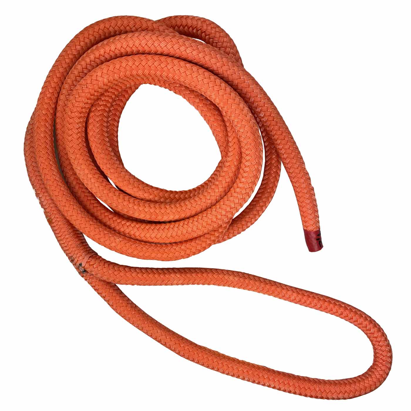 Bull Sling 16 Long, orangefarbenes geflochtenes Seil mit einer Schlaufe an einem Ende