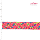 Squir Pink Dragon Seil in Pink mit bunten Akzenten und einem Maßstab mit Millimeterangaben, mit dem Schriftzug "Against breast cancer" oben rechts
