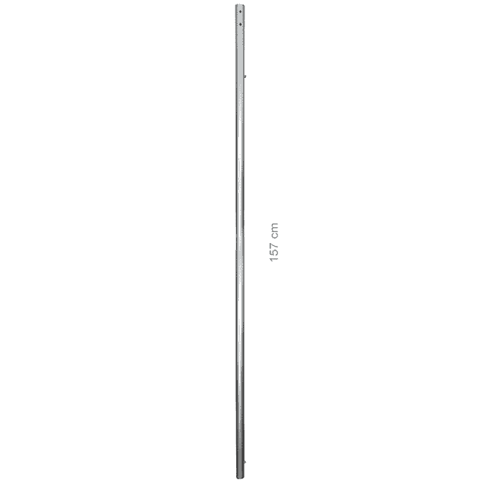 Hayate 610 Stange oben, lange silberne Metallstange mit mehreren Löchern, 157 cm lang