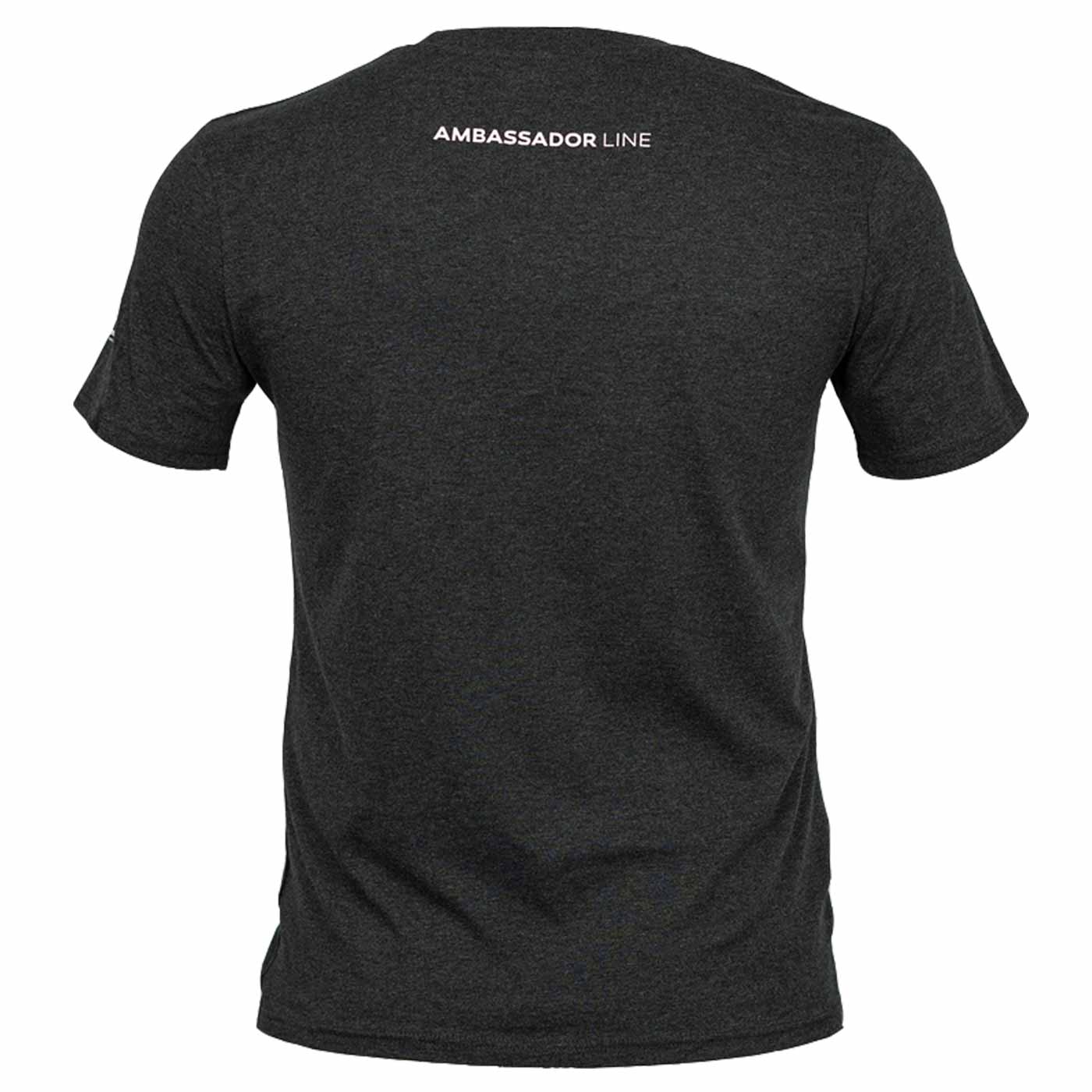 tSPIRIT T-Shirt in Dunkelgrau mit weißem Schriftzug "AMBASSADOR LINE" auf der Rückseite