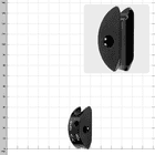 LockJack Klemmbacke 12/13 in schwarz, halbrund mit mittigem Loch und Gravur 12/13 TOP