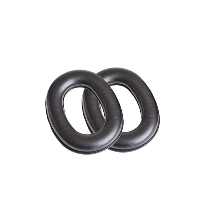 PROTOS® Polster, zwei schwarze ovale Polster aus glattem Material, nebeneinander liegend
