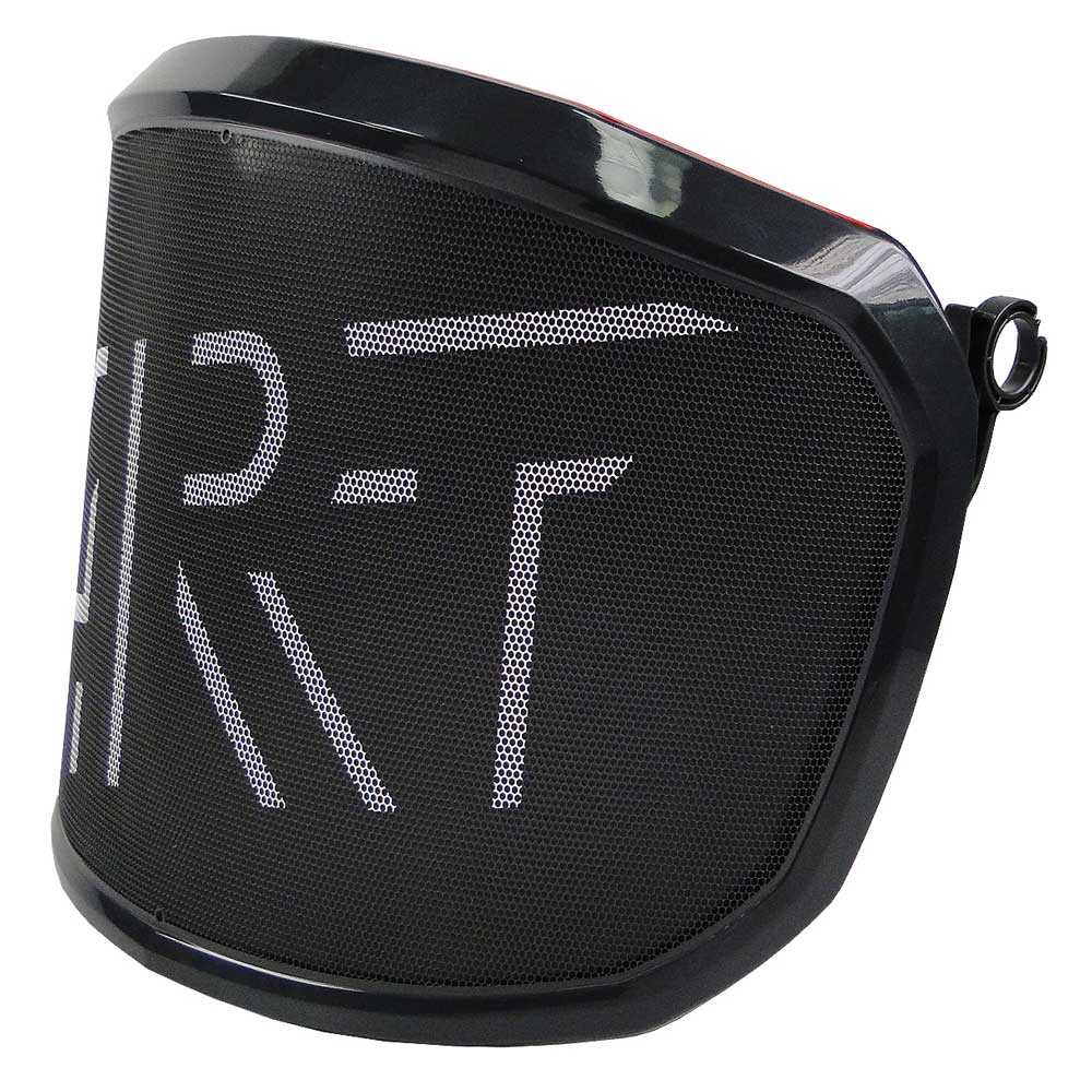 PROTOS® Visier Special Edition schwarzes Visier mit weißem Schriftzug ART, seitliche Ansicht, Hersteller PROTOS®