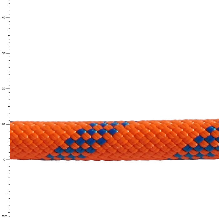 Kernmaster - 6 m Reststück - Sonderpreis, orange-blaues geflochtenes Seil mit Muster
