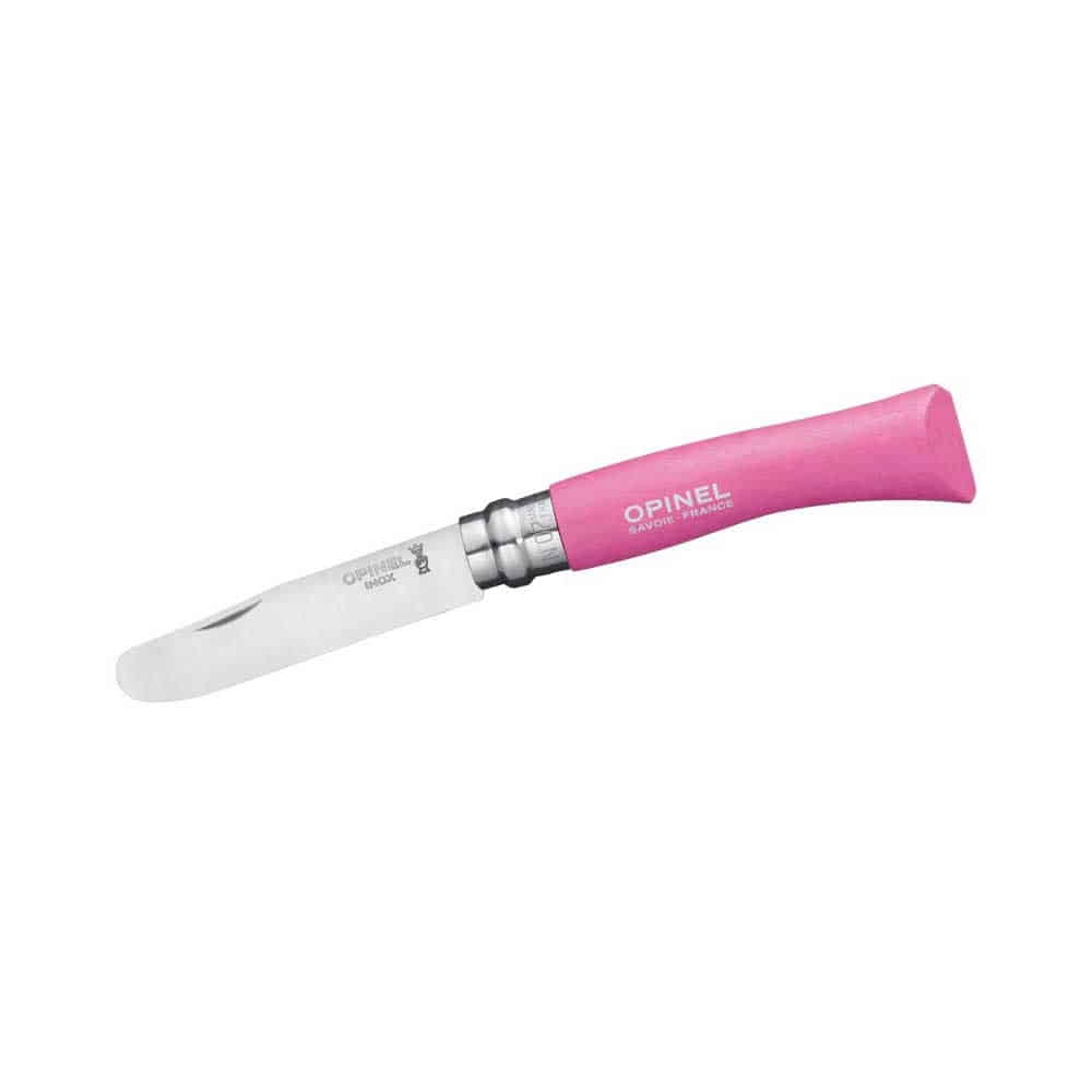 Opinel N°7 Junior pink, Klappmesser mit rosa Griff und Edelstahlklinge, Hersteller Opinel