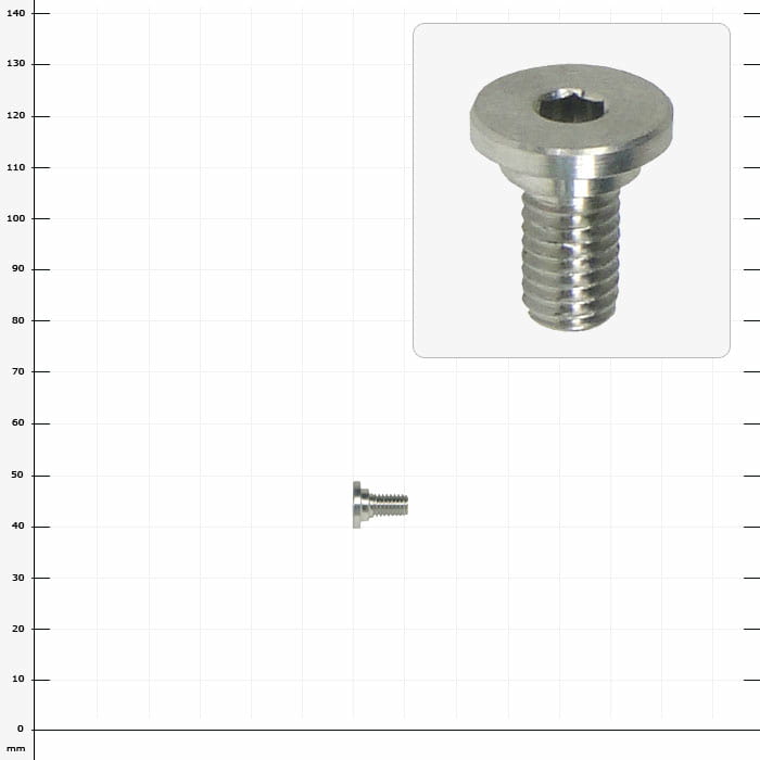 SpiderJack 2.1 Lagerungsschraube für Flansch, silberne Metall-Schraube mit Innensechskant und Flanschkopf