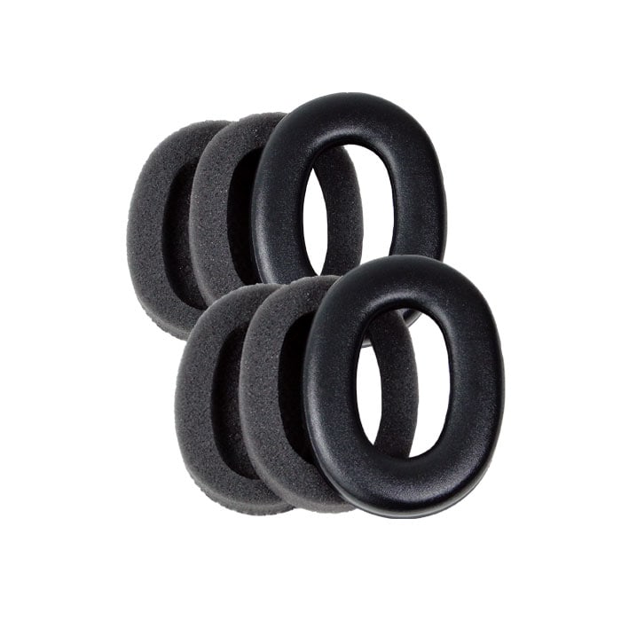 Lite Com Hygieneset HY79, schwarze ovale Ohrpolster aus Schaumstoff und Kunstleder, 4 Stück insgesamt