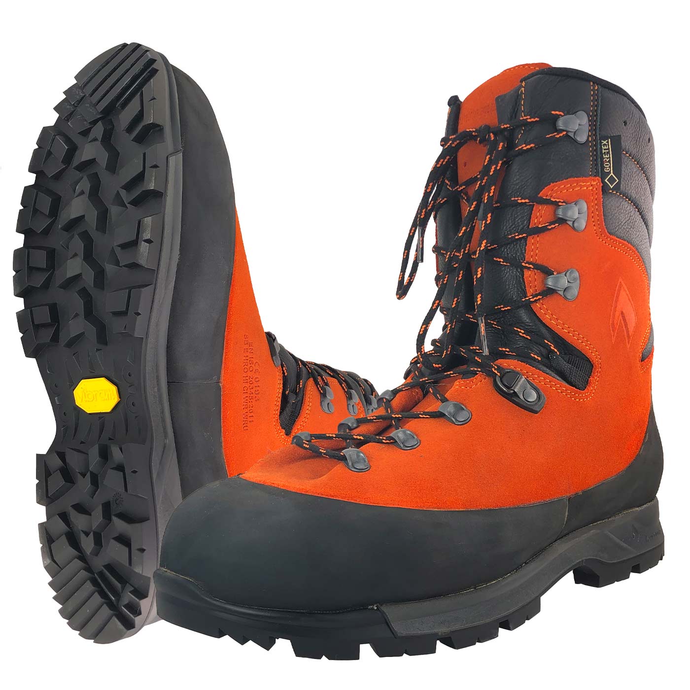 Protector Forest 2.1 GTX Wanderstiefel in Orange mit schwarzer Sohle und schwarzen Schnürsenkeln, Hersteller nicht sichtbar