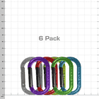XSRE Multipack von sechs Karabinern in den Farben Grau, Lila, Rot, Gelb, Grün und Blau