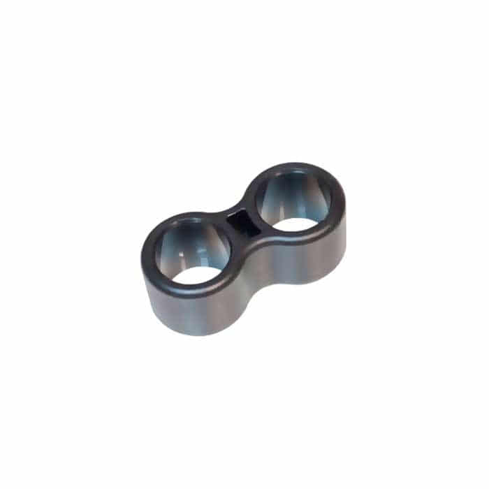 Tri-Guard Verbindungsring, schwarz, mit zwei runden Öffnungen aus Metall oder Kunststoff