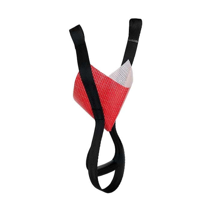 ArboRapid Rocket Master Wurfsacktasche, rot-weiß mit schwarzen Schlaufen aus Textilmaterial