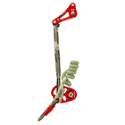 Rope Wrench Double PPE Regulations System mit rotem Metallhebel, schwarzem Griff und grün-weißem Seil mit Karabinerhaken