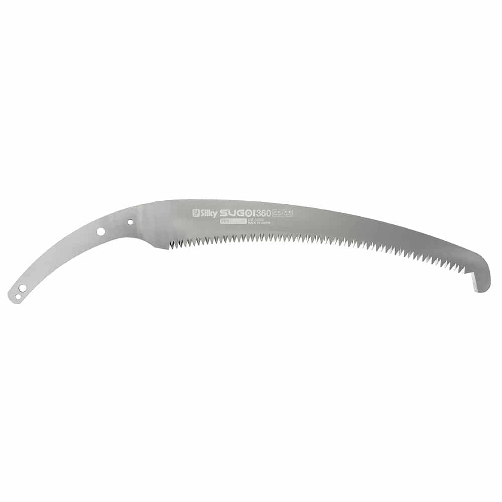Sugoi 360-6.5-5.5 Sägeblatt von Silky, gebogenes Sägeblatt aus Metall mit gezackter Schneide und mehreren Befestigungslöchern am Griffende