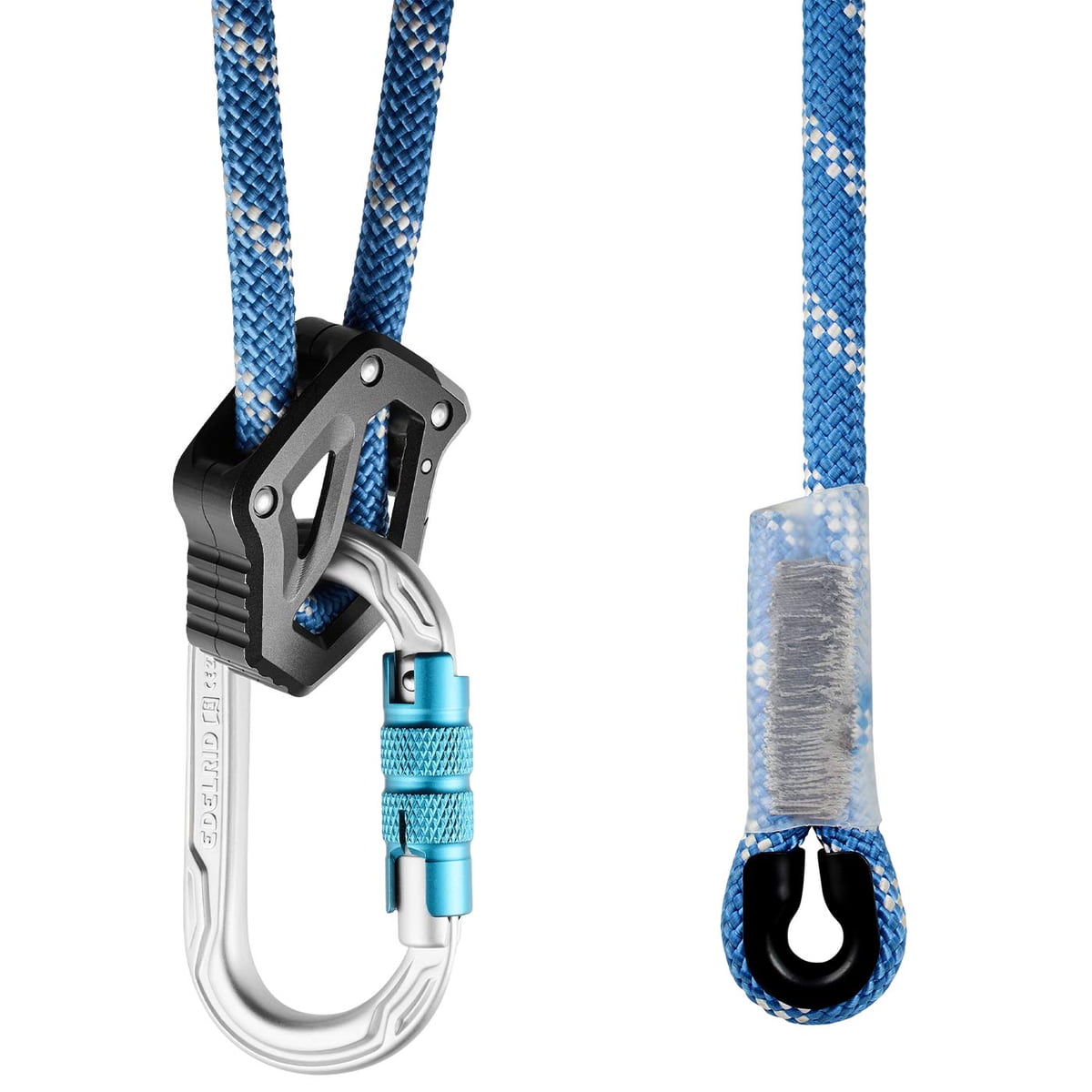 Switch Pro Adjust, Nahaufnahme des Karabinerhakens und der Schlaufe am Ende des Seils