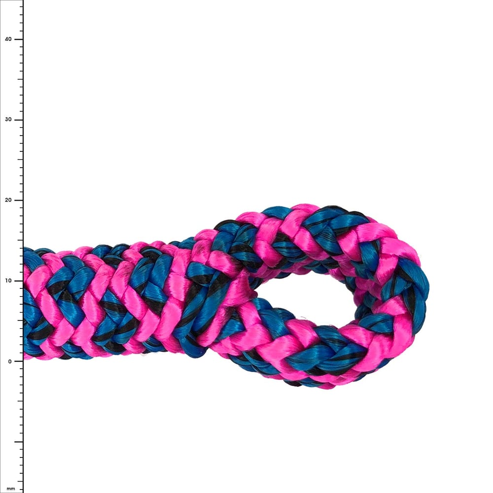 Atrax Pink Spleiß, geflochtenes Seilende in Pink und Blau mit Schlaufe