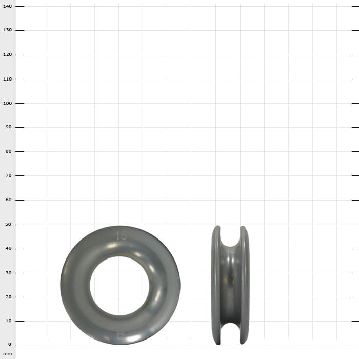 LightAnchor Nutring klein, grauer runder Ring mit glatter Oberfläche, von vorne und von der Seite sichtbar