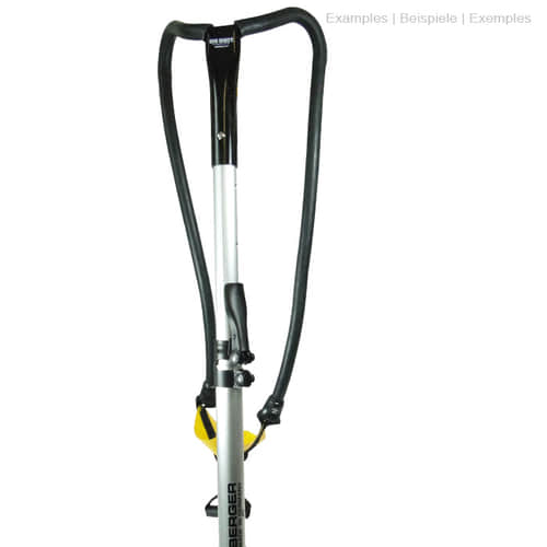 ArboRapid T2 320 von Berger, Teleskopstiel mit schwarzem Griff und zwei schwarzen Schlaufen zur Armfixierung, Aufdruck "BERGER MADE IN GERMANY"