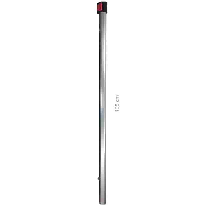 Hayauchi 297 Stange Mitte, lange silberne Stange mit schwarzem und rotem Ende, Länge 105 cm