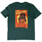 Arb Addiction T-Shirt in Dunkelgrün mit großem, farbigem Frontdruck einer Frau und dem Text "ARB ADDICTION"