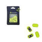 Hardware NFC Tag von Scannable, schwarze Verpackung mit durchsichtigem Fenster, darin viele kleine gelb-grüne NFC Tags sichtbar
