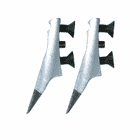 Buckspikes Screw S, zwei silberne Metallspikes mit schwarzen Schrauben