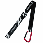 SRT Neck Loop schwarzes Band mit weißem FTC Tree Logo und rotem Karabinerhaken