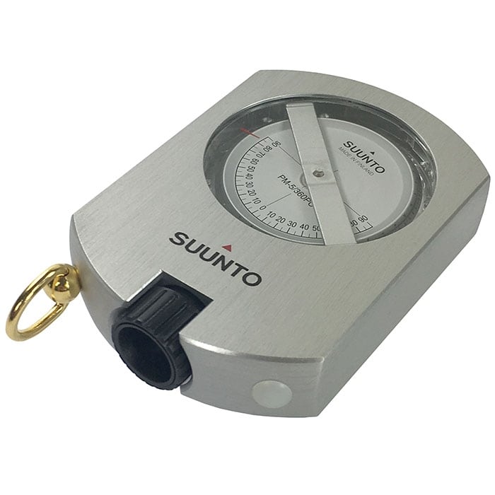Suunto PM-5/360 PC Kompass aus Metall mit schwarzem Einstellrad und goldfarbenem Ring
