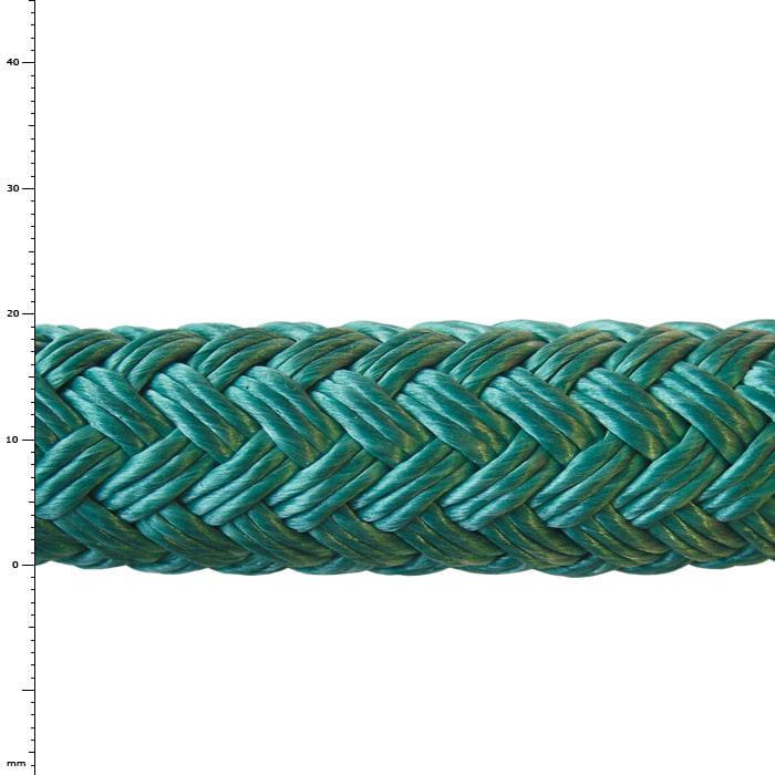 Bull Rope 19 Original, Nahaufnahme eines dick geflochtenen Seils in Türkis mit grünlichen Akzenten