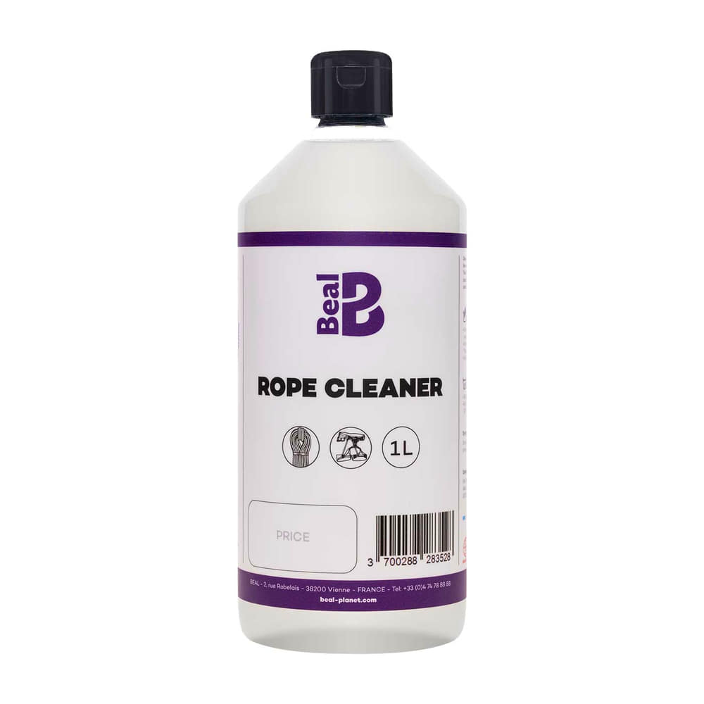 Beal Rope Cleaner Flasche mit schwarzem Verschluss und weißem Etikett, 1 Liter Inhalt