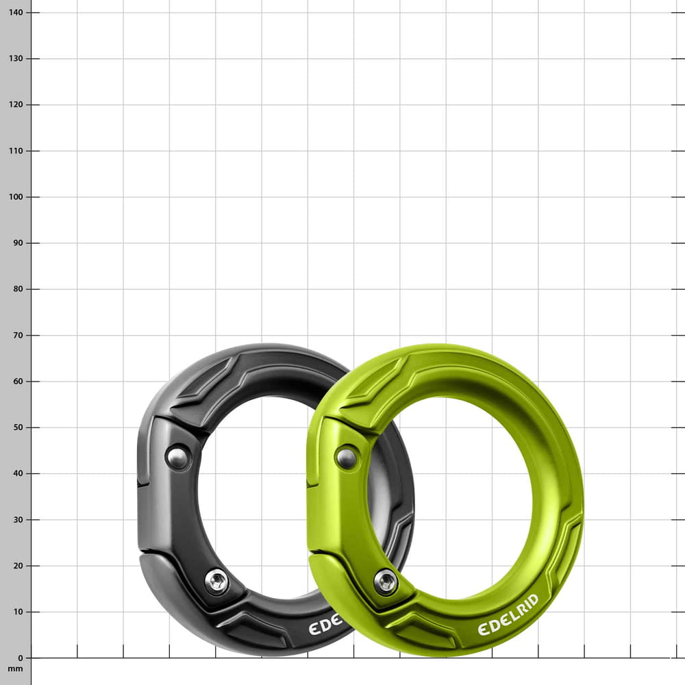 Edelrid Cupid Karabiner in Schwarz und Grün nebeneinander