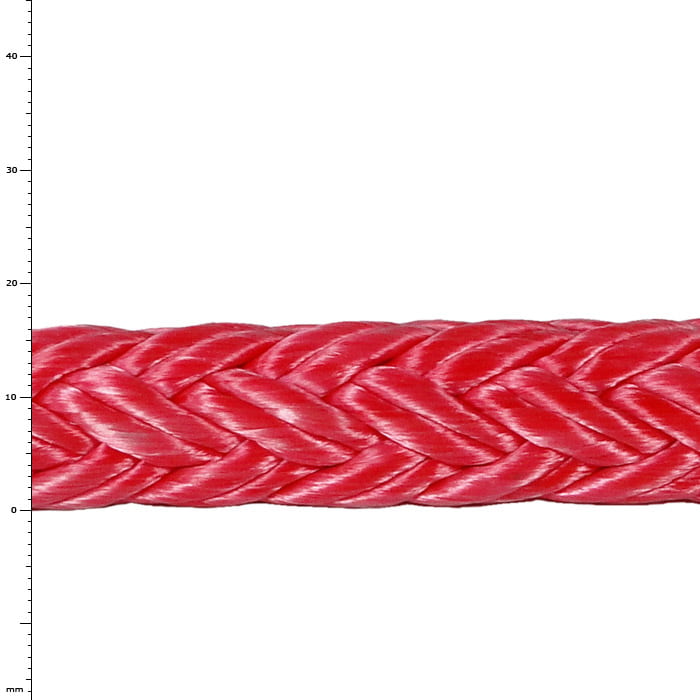 Tenex TEC 16 rotes geflochtenes Seil mit glänzender Oberfläche