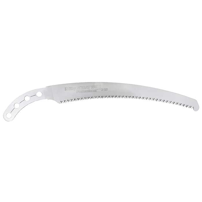 Zübat 330-7.5 Sägeblatt von Silky, gebogenes Metallblatt mit Sägezähnen und mehreren Löchern am Griffende