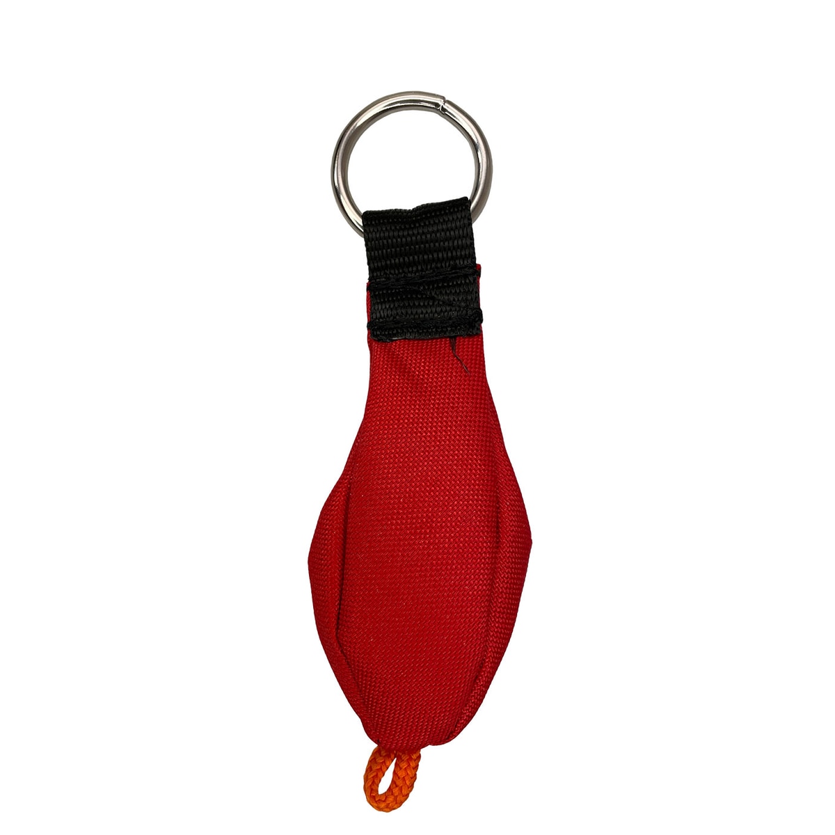 ECO Schlüsselanhänger in Rot mit schwarzem Stoffband und silbernem Schlüsselring