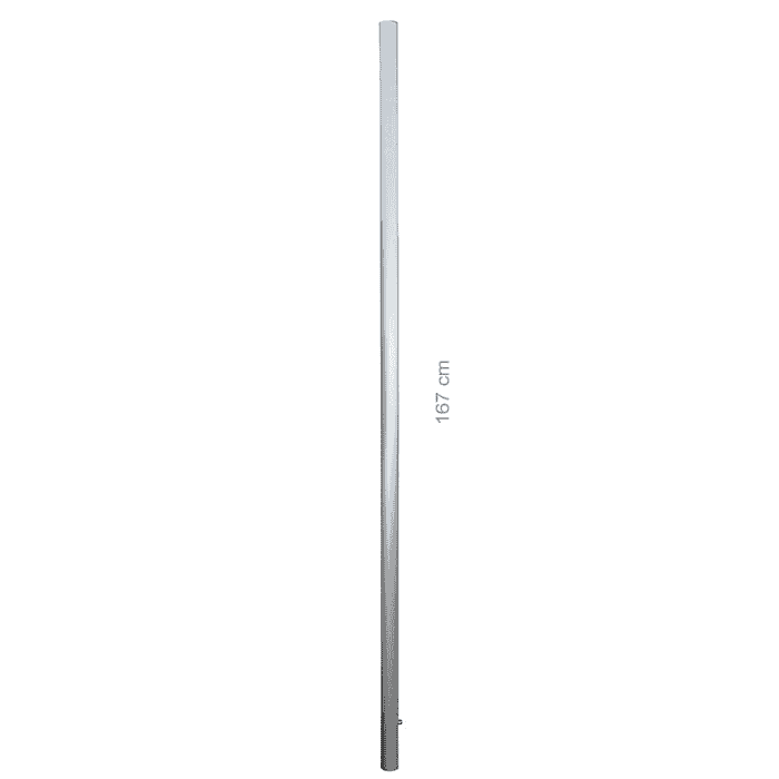 Hayate 500 Stange Mitte, lange, dünne silberne Stange mit der Beschriftung "167 cm" neben der Stange