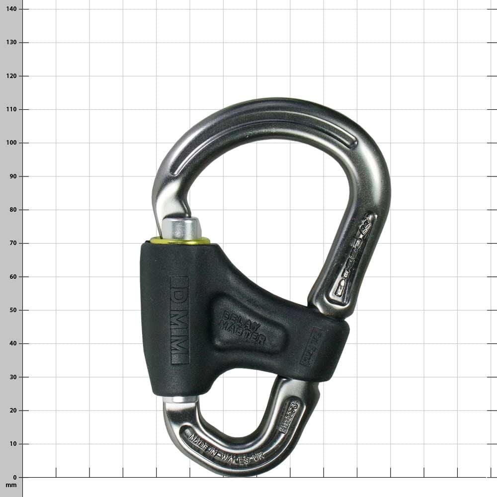 Belay Master Karabiner mit schwarzem Kunststoffüberzug und Gravur "BELAY MASTER"