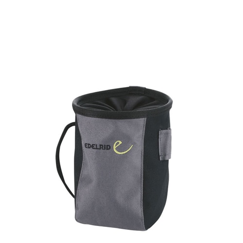 Stuff Bag von Edelrid, graue und schwarze Stofftasche mit Zugbandverschluss und Trageschlaufe