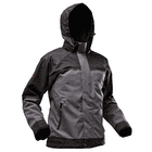 Nanoshield® Regenjacke, graue und schwarze Regenjacke mit Kapuze, Reißverschluss und zwei Reißverschlusstaschen vorne
