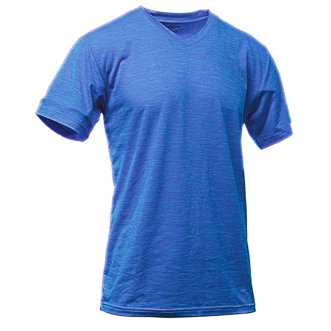 Skin-Dry V-Neck T-Shirt in Blau mit V-Ausschnitt und kurzen Ärmeln