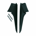 Buckspikes Pin L, zwei schwarze spitze Kunststoffteile mit zwei kleinen Metallstiften