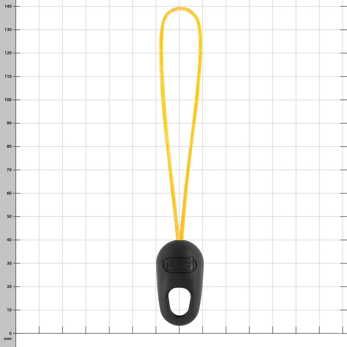 NAJA Abziehkirsche mit schwarzem Griff und gelber Schlaufe, Hersteller PETZL