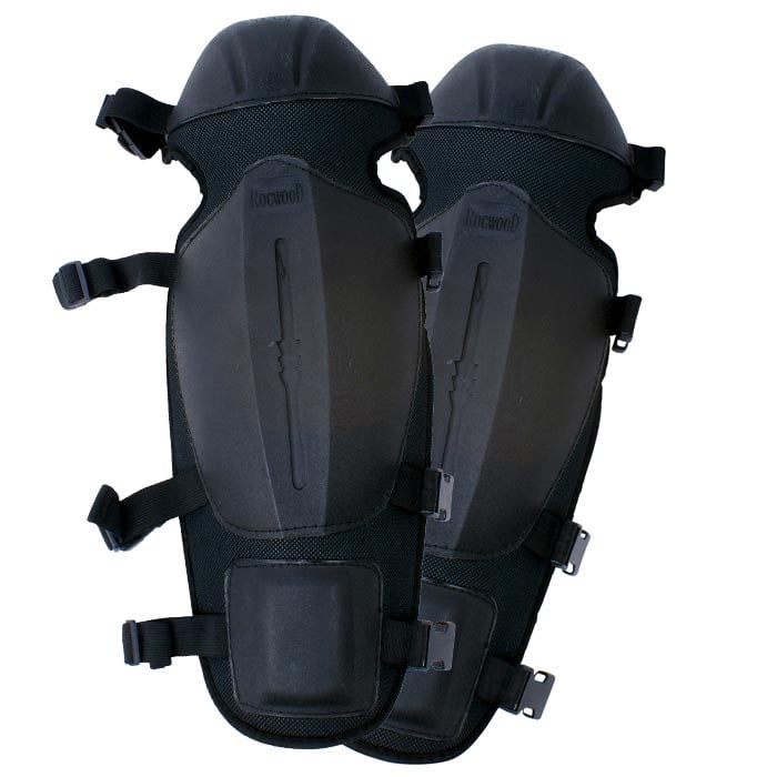 Shinguard Schienbeinschoner in Schwarz mit mehreren verstellbaren Riemen und gepolstertem Schutzbereich