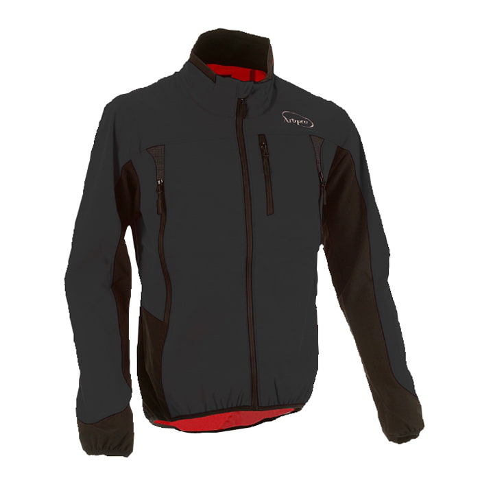 XLight Jacket von Arbpro, schwarze und rote Jacke mit Reißverschluss und drei sichtbaren Taschen