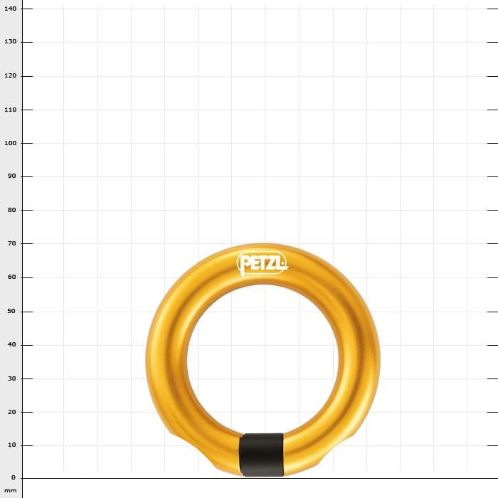 Petzl Ring Open, goldfarbener Ring mit schwarzem Verschluss
