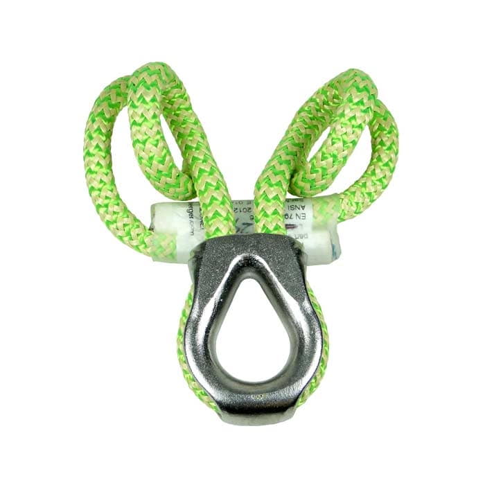 Ocean Dyneema Loop T, grüne Schleife aus geflochtenem Material mit Metallöse in der Mitte