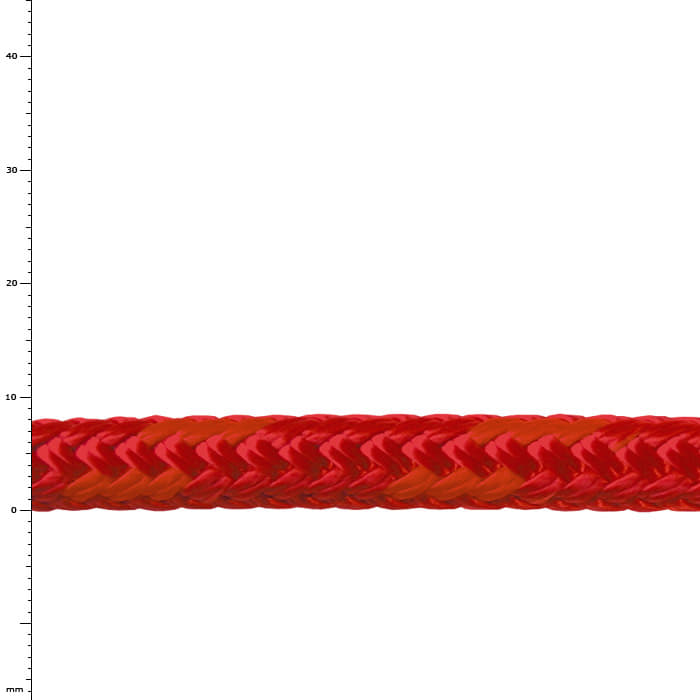 Softline rotes geflochtenes Seil mit orangen Akzenten