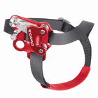 Turbofoot EVO R von CAMP, rotes und graues Gurtsystem mit Metallmechanismus zur Befestigung