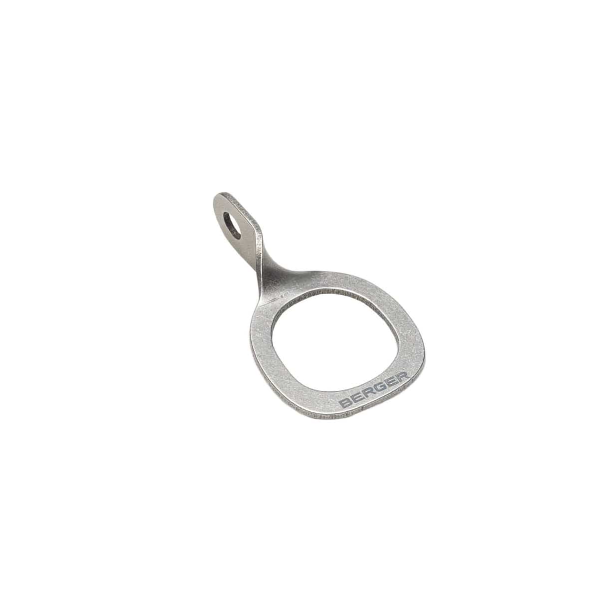 ArboRapid Karabineröse von Berger, silberner Metallring mit kleiner Öse und Gravur "BERGER"