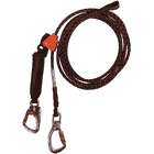 Edger 6 Set, schwarzes und orangefarbenes Seil mit zwei Metallkarabinern und schwarzem Band mit Aufschrift "AHABERKORN"