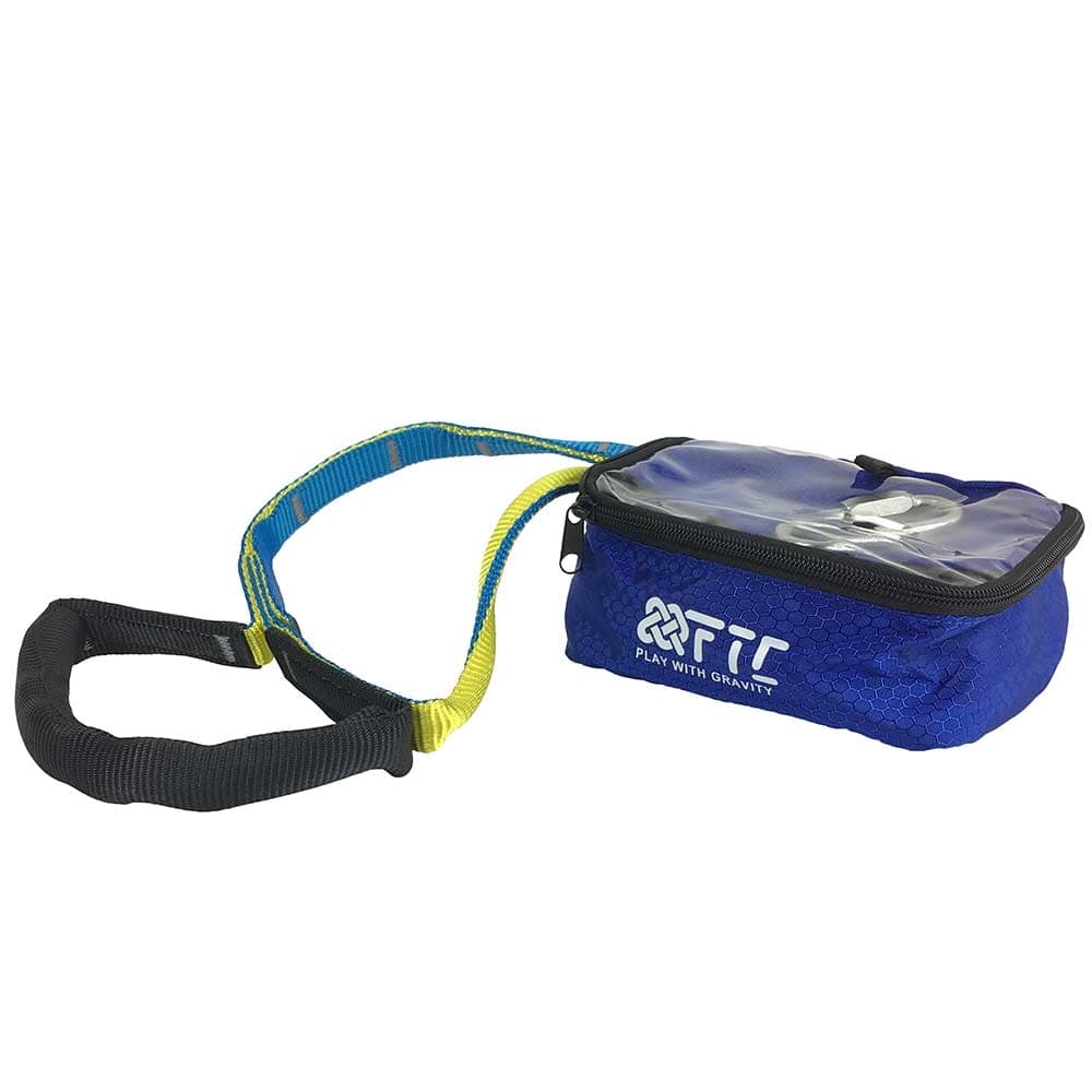 Choker Joker Light, blaue Tasche mit Reißverschluss, gelb-blaue Gurte und schwarzer Griff