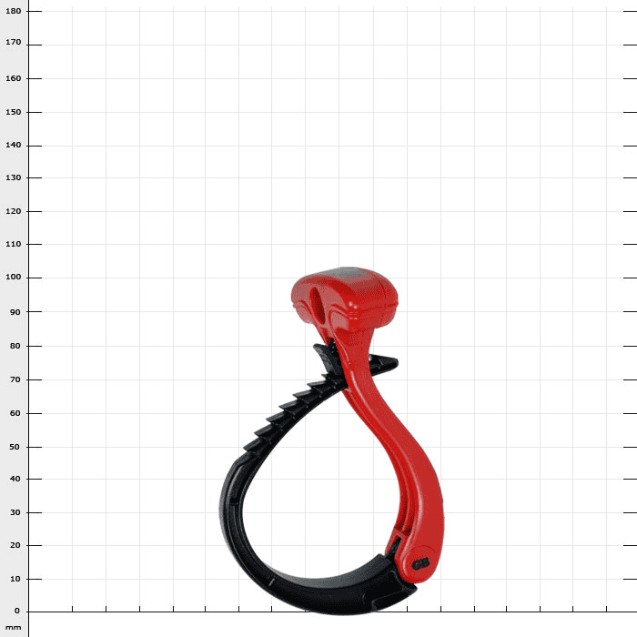 Cable Wraptor S in rot und schwarz, Kunststoff mit ergonomischem Griff und gezahntem Verschlussmechanismus